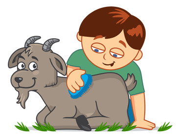 Image result for cartoon images of boy trying to pull a stubborn goat