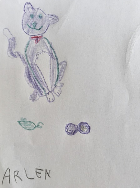 Arlen used the How to Draw a Cat Instructions on the Kids' Portal to draw this super cool cat! 