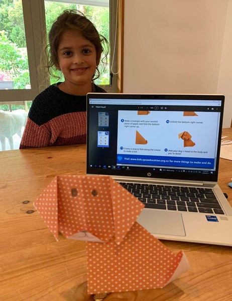 Ava did a fantastic job creating her very own origami dog! 