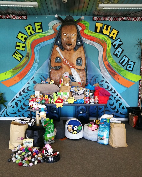 Students from Arahoe School held a mufti day and collected all of these amazing donations for the animals at SPCA! 