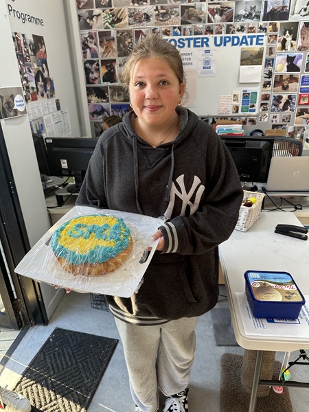 Mila baked a cake and some lemon scones for the volunteers and SPCA Mangere Centre! She has a cat from SPCA and is very passionate about the work we do. Ka rawe Mila!